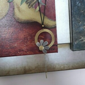 Ορειχάλκινο κολιέ "μαργαρίτα" 75εκ - ορείχαλκος, λουλούδι