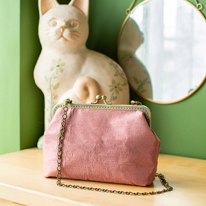 Ροζ τσάντα clutch - ύφασμα, clutch, χειρός, βραδινές, μικρές - 3