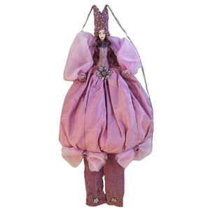 Χειροποίητη Κούκλα "Πυργοδέσποινα" από ροζ ταφτά 35*60εκ. - ύφασμα, κορίτσι, διακοσμητικά, κούκλες