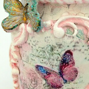 Γυάλινα διακοσμητικά βάζα με πεταλούδες 15x16x9 - γυαλί, λουλούδια, οργάνωση & αποθήκευση, πεταλούδες - 4
