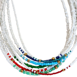 Κολιέ με χάντρες - χάντρες, ατσάλι, seed beads - 2
