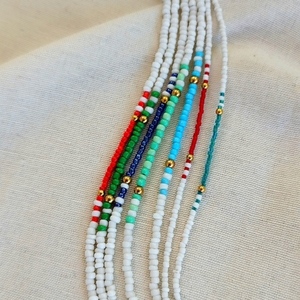 Κολιέ με χάντρες - χάντρες, ατσάλι, seed beads - 4