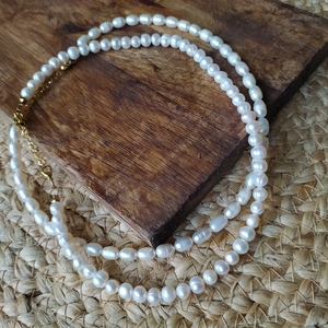 Summer pearls - μαργαριτάρι, κοντά, ατσάλι