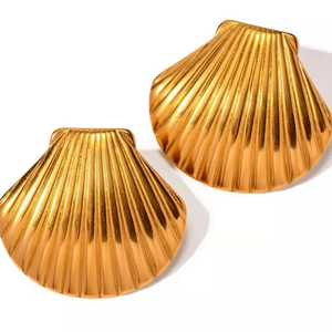Seashells Gold XL - επιχρυσωμένα, ατσάλι, μεγάλα - 2