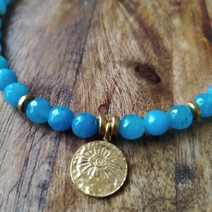 Kimolos sunset necklace - ημιπολύτιμες πέτρες, κοντά, ατσάλι, boho