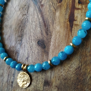 Kimolos sunset necklace - ημιπολύτιμες πέτρες, κοντά, ατσάλι, boho - 3