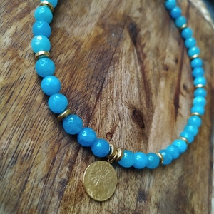 Kimolos sunset necklace - ημιπολύτιμες πέτρες, κοντά, ατσάλι, boho - 4