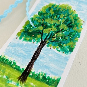 Σελιδοδείκτης ζωγραφισμένος στο χέρι δέντρο - ζωγραφισμένα στο χέρι, σελιδοδείκτες - 2
