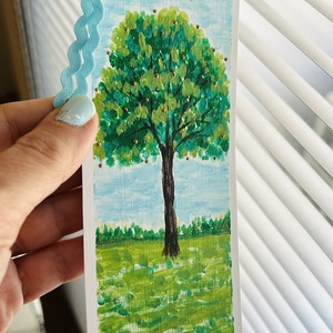 Σελιδοδείκτης ζωγραφισμένος στο χέρι δέντρο - ζωγραφισμένα στο χέρι, σελιδοδείκτες - 3