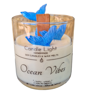 Ocean Vibes χειροποίητο κερί 200γρ - αρωματικά κεριά, κερί σόγιας, soy candle, soy wax - 2