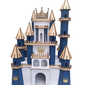 Ξύλινο κάστρο με θέμα την κορώνα - διακόσμηση βάπτισης