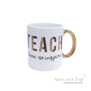 Κούπα teacher 325ml με χρυσό - πορσελάνη, κούπες & φλυτζάνια, για δασκάλους, η καλύτερη δασκάλα - 2