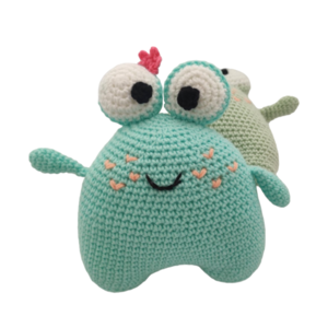 Πλεκτό Παιχνίδι amigurumi Βατραχάκι (22×16×10εκ.) - λούτρινα, amigurumi, για παιδιά, πλεκτό ζωακι