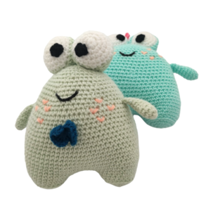 Πλεκτό Παιχνίδι amigurumi Βατραχάκι (22×16×10εκ.) - λούτρινα, amigurumi, για παιδιά, πλεκτό ζωακι - 2