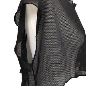 Μπλούζα τοπ γυναικεία διχτυωτή μαύρη - crop top - 2