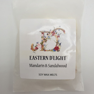 Mandarin & Sandalwood Μανταρινι & Σανδαλοξυλο Wax Melts 40g - αρωματικά κεριά, waxmelts, vegan κεριά