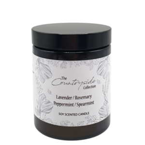 Lavender Rosemary Peppermint & Spearmint Soy Candle Λεβαντα Δεντρλιβανο Μεντα & Δυοσμος Φυτικο Κερι 150g - αρωματικά κεριά, soy wax, soy candles