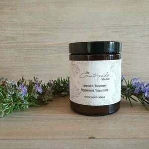 Lavender Rosemary Peppermint & Spearmint Soy Candle Λεβαντα Δεντρλιβανο Μεντα & Δυοσμος Φυτικο Κερι 150g - αρωματικά κεριά, soy wax, soy candles - 2
