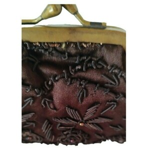 Πορτοφόλι silk brown strass Διαστάσεις 10*8 - ύφασμα, πορτοφόλια κερμάτων - 2