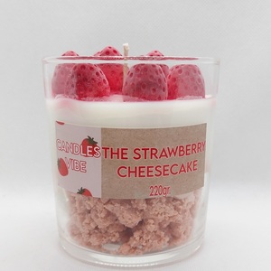 The Strawberry Cheesecake 220gr. - αρωματικά κεριά, soy candles - 4