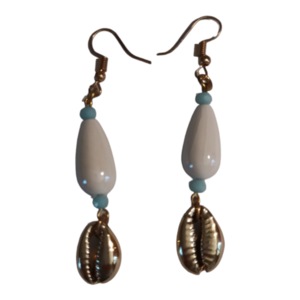 Elegance earrings white - χάντρες, μακριά, ατσάλι, μεγάλα, γάντζος