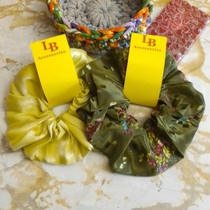 Σετ δώρου, scrunchies, πλεκτό καλάθι και wax melt - ύφασμα, μαμά, λαστιχάκια μαλλιών, δώρο μαμά κόρη - 4