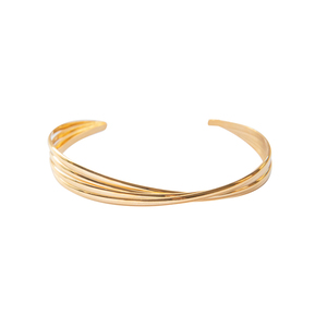 Βραχιόλι Χειροπέδα Επάργυρο Επίχρυσο "Twisted Cuff" - επιχρυσωμένα, ορείχαλκος, επάργυρα, boho, αυξομειούμενα