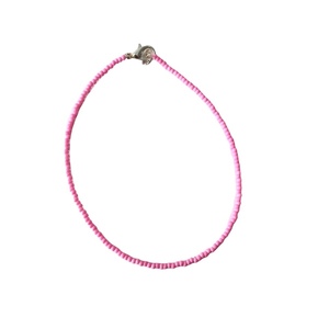 Βραχιόλι anklet γυάλινες χάντρες ροζ - ποδιού
