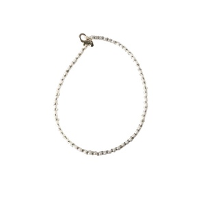 Βραχιόλι anklet γυάλινες χάντρες άσπρο-διάφανο - ποδιού
