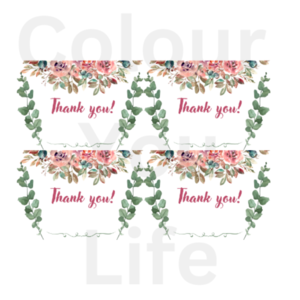 Thank you card (ευχαριστήρια κάρτα) με λουλούδια διπλής όψης μεγέθους Α6! - λουλούδια, φλοράλ, κάρτες - 4