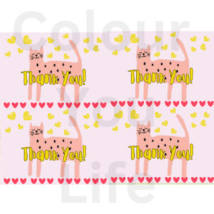 Thank you card "Happy cat" (ευχαριστήρια κάρτα με γάτα) Α6! - γάτα, DIY, κάρτες - 2