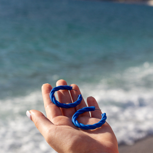 Large Hoops | 4,5 εκ. | Χειροποίητα Σκουλαρίκια, Κρίκοι Πολυμερικού Πηλού - πηλός, boho, μεγάλα, καρφάκι, πλεκτά