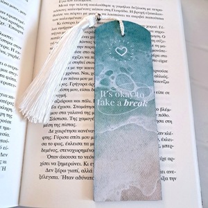 Ξύλινος σελιδοδείκτης "It's okay to take a break" - σελιδοδείκτες - 3