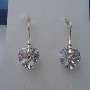 Σκουλαρίκια Swarovski Hearts Crystal CAL - ασήμι 925, καρδιά, swarovski, γάντζος - 3
