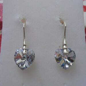 Σκουλαρίκια Swarovski Hearts Crystal CAL - ασήμι 925, καρδιά, swarovski, γάντζος - 4