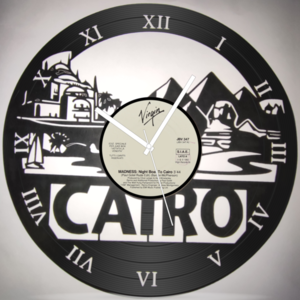 Ρολόι τοίχου 30cmχ30cm απο δισκο βινιλιου "Night Boat To Cairo" - τοίχου