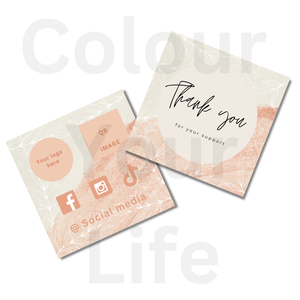 Μικρή εκτυπώσιμη Thank you card (Ευχαριστήρια κάρτα) σε "rosegold" αποχρώσεις 7 εκ. x 7εκ.! - κάρτες