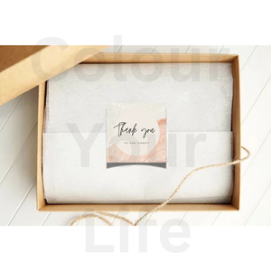 Μικρή εκτυπώσιμη Thank you card (Ευχαριστήρια κάρτα) σε "rosegold" αποχρώσεις 7 εκ. x 7εκ.! - κάρτες - 3