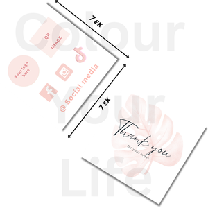 Μικρή minimal εκτυπώσιμη Thank you card (Ευχαριστήρια κάρτα) σε ροζ αποχρώσεις ! - κάρτες - 4