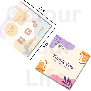 Μικρή εκτυπώσιμη Thank you card (Ευχαριστήρια κάρτα) 7 εκατοστών σε 4 abstract σχέδια ! - κάρτες - 4