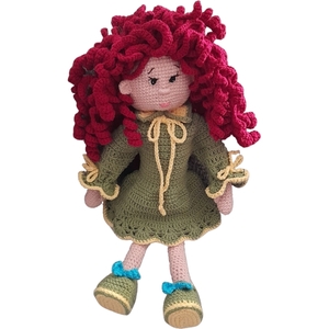 Amigurumi: πλεκτή κούκλα, ύψος 35cm - κορίτσι, λούτρινα, amigurumi