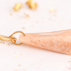 Άρτεμις rose gold σκουλαρίκια απο υγρό γυαλί - ρητίνη, ατσάλι, μεγάλα, γάντζος - 3