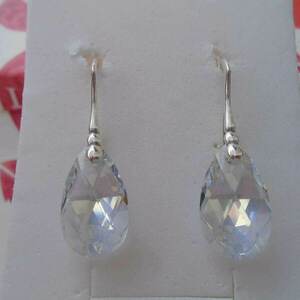 Σκουλαρίκια Swarovski Pear shaped-Crystal blue shade - ασήμι 925, swarovski, δάκρυ, μεγάλα, γάντζος - 3