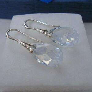 Σκουλαρίκια Swarovski Pear shaped-Crystal blue shade - ασήμι 925, swarovski, δάκρυ, μεγάλα, γάντζος - 5