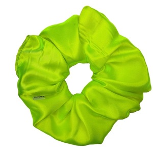 XXL σατέν scrunchie Κίτρινο Φωσφοριζέ - ύφασμα, σατέν, λαστιχάκια μαλλιών, satin scrunchie
