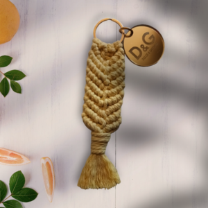 Μπρελόκ macrame με logo DOLGE & GABBANA - plexi glass, βαμβακερό νήμα, αυτοκινήτου, σπιτιού - 2