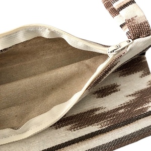 Τσαντάκι χειρός μπεζ καφέ boho - ύφασμα, φάκελοι, all day, χειρός, μικρές - 4
