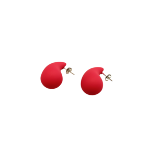"Crimson Drop" Σκουλαρίκια Σταγόνα Rubber Effect - ρητίνη, δάκρυ, μεγάλα