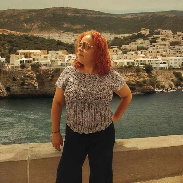 Mπλούζα Dahlia - βαμβάκι, πλεκτό, ακρυλικό, crop top