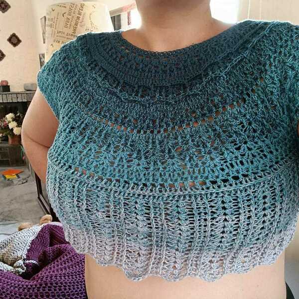 Mπλούζα Dahlia - βαμβάκι, πλεκτό, ακρυλικό, crop top - 3